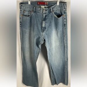 Guess Jeans Mens 38W Vintage Y2K Denim Blue 100% Cotton Straight Leg Red USA Tag